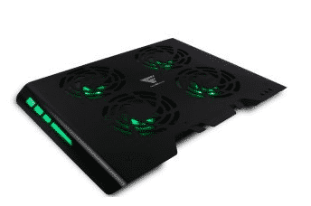 BASE ENFRIADORA GAME FACTOR CPG400 4 VENT RGB, USB, ALUMINIO, NEGRO PUE