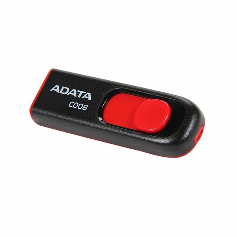 Memoria  Flash Adata C008 64gb Usb 2.0 Negro/rojo (ac008-64g-rkd)