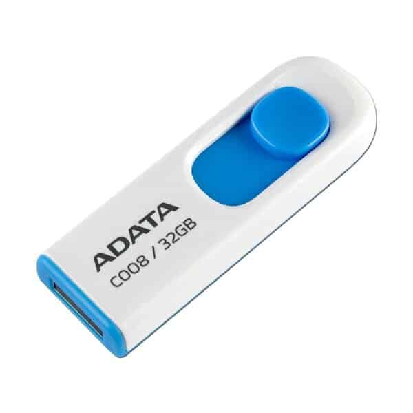 Memoria                                                 Flash Adata C008 32gb Usb 2.0 Blanco/azul (ac008-32g-rwe)