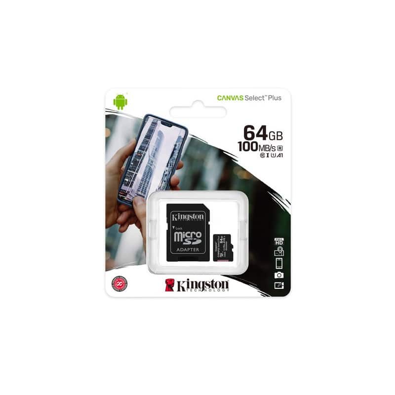 Memoria  Micro Sdxc 100r A1 Cl10 Kingston 64 Gb (sdcs2/64gb)