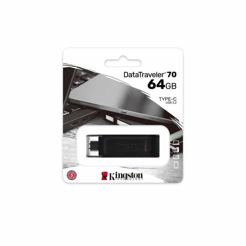 Memoria Flash Kingston 64 Gb Usb-c 3.2 Gen 1 (dt70/64gb)