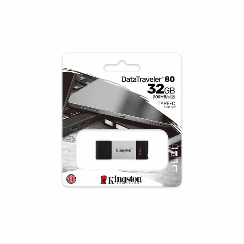 Memoria         Flash Kingston 32 Gb Usb-c 3.2 Gen 1 (dt80/32gb)