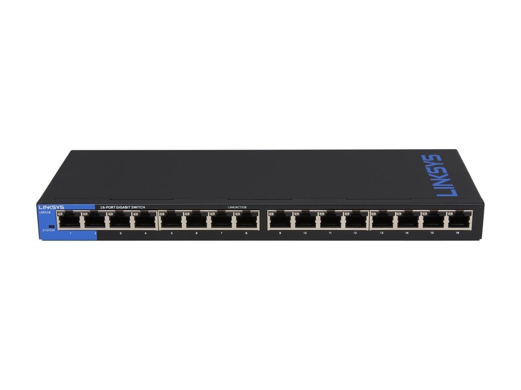 Switch                                                                                                                                                                                                                                                                                                                                                                                                                                                                 Linksys Metalico 16 Ptos Gigabit No Administrable (lgs116)