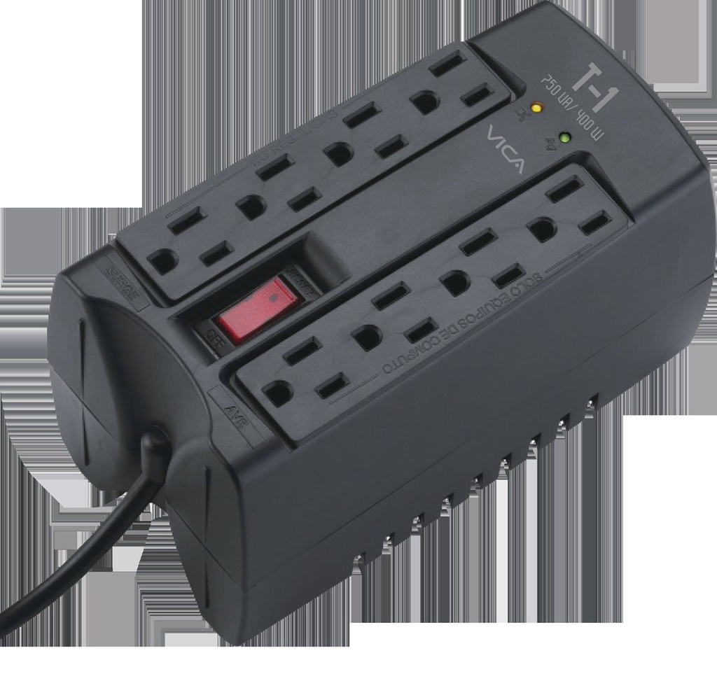 Regulador Electronico Vica, 750va/400w, 8 Contac Nema 5-15r (4 /4)(t1)