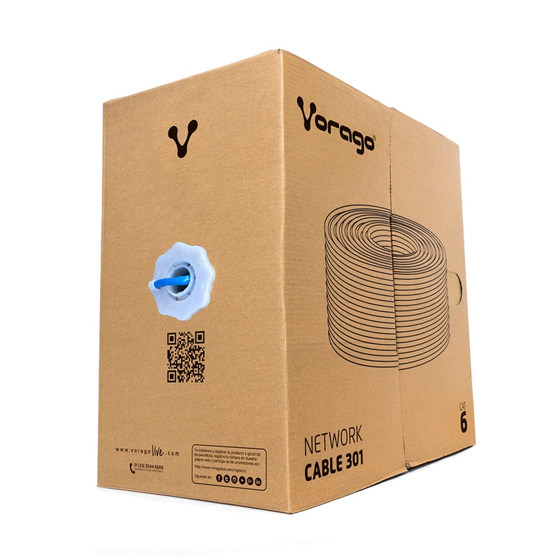 Bobina                                                                                                                                                                                                                                                                                                                                                                                                                                                                                                                                                          Cable Vorago Cab-301 Utp Cat 6 Azul 305 Mts