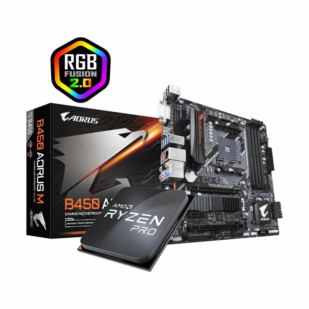 SET PROCESADOR AMD RYZEN 7 PRO 4750G 3.6GHZ +TARJETA MADRE GIGABYTE B450 AORUS M