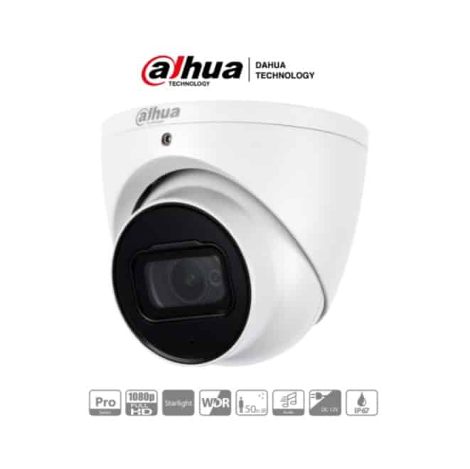 Camara                                                                                                                                                                                                                                                                           Dahua Domo Hdcvi 1080p/2.8 Mm/audio/ir 50 Mts (dh-hac-hdw2241tn-a-0280b)