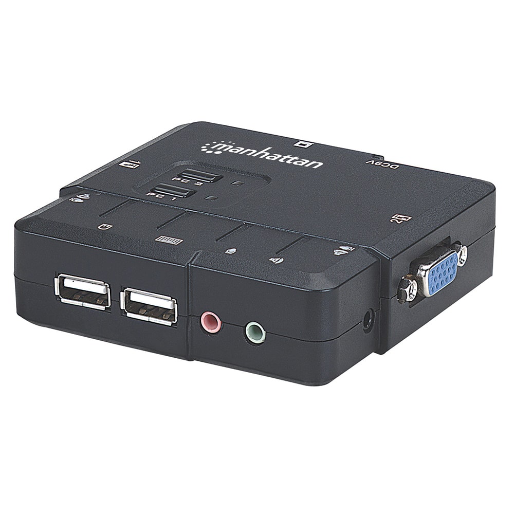 Mux  Kvm Desktop Manhattan Usb 2:1 Con Cables+audio 151252