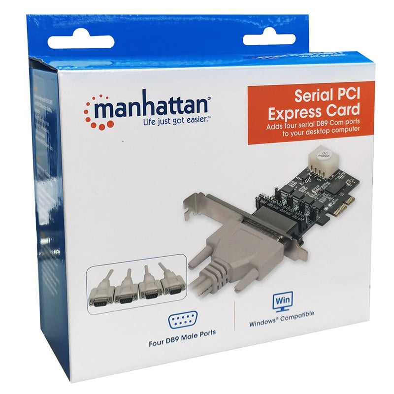 Tarjeta  Manhattan Serial Pci Express De 4 Puertos Db9 Macho 153584
