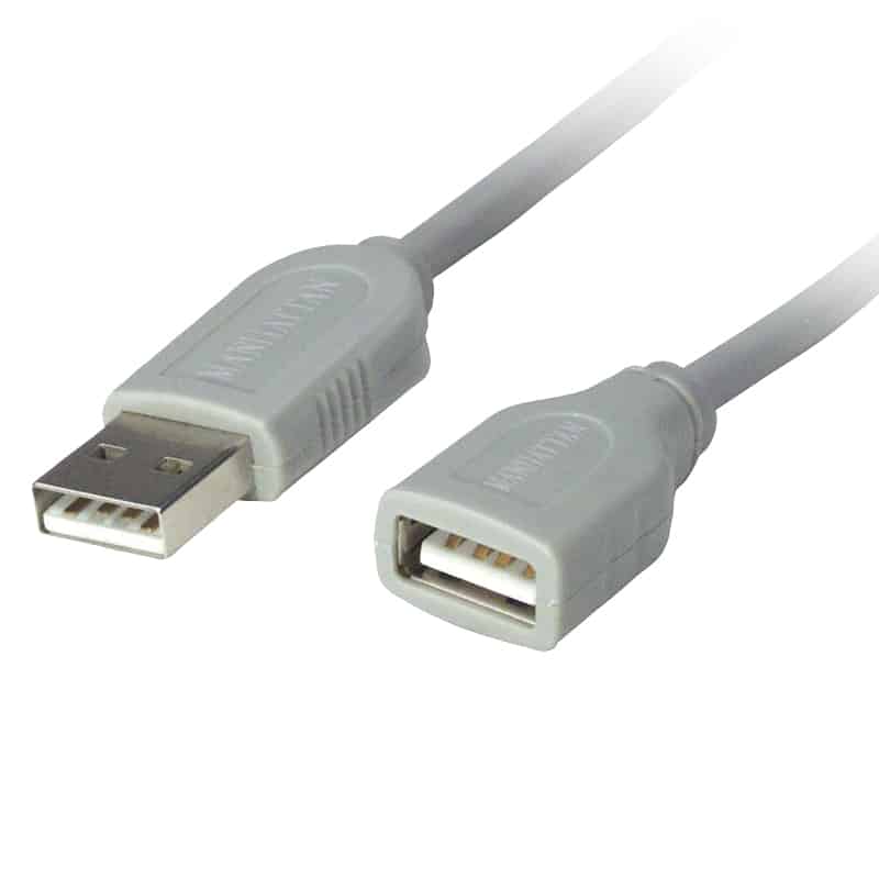 Cable  Manhattan Usb A V1.1 Extension 1.8m Macho-hembra Gris 165211