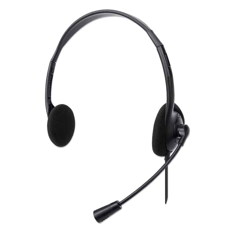 Diadema  Con Microfono Usb Ligero Negro Manhattan 179850