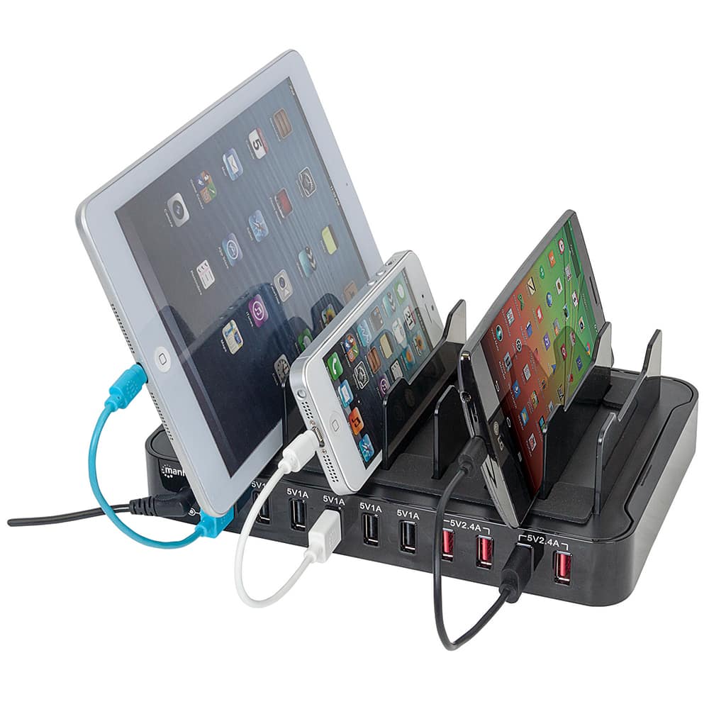 Estacion  De Carga Manhattan Para 10 Dispositivos Usb 180009