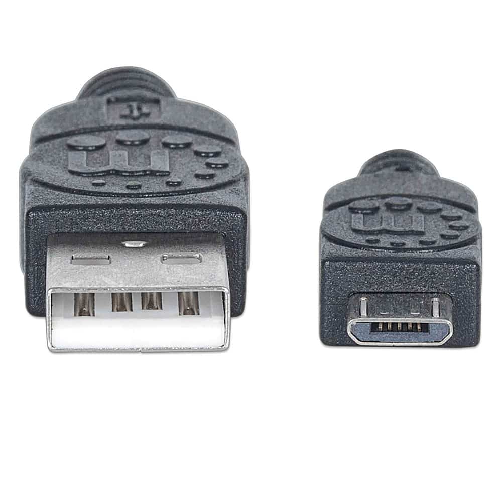Cable  Usb Manhattan V2 A-micro B  Pvc 1.0m Negro 307161