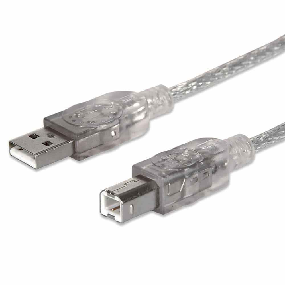 Cable  Usb Manhattan V2.0 A-b  5.0m Plata 345408