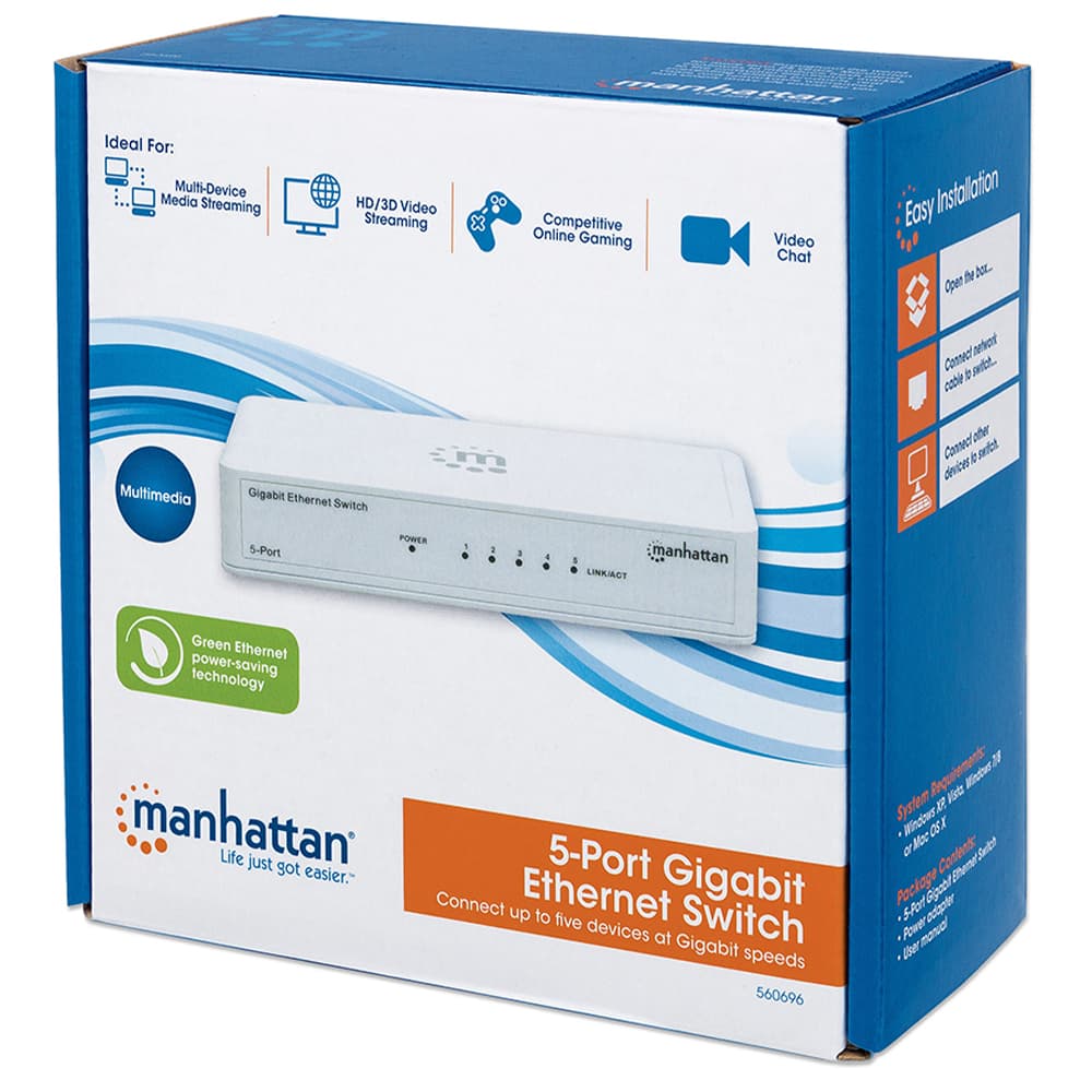 Switch                                                              Gb Manhattan  5 Puertos Desktop Blanco 560696