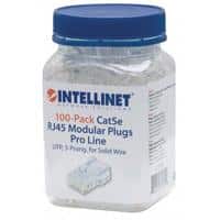 Plug  Intellinet Rj45 Cat5e Solido Utp Pro 100pza 50 Micras Oro 790512