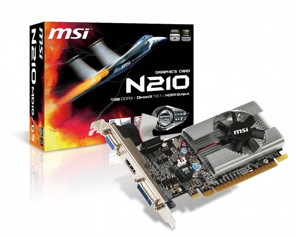 Tarjeta                                                                                                                                                                                                                                                                                            De Video Msi Geforce N210-md1g/d3 G210 1gb Ddr3 Hdmi-dvi-dsub