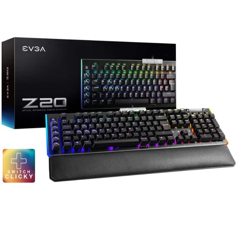 Teclado  Evga Z20 Gamer Rgb Mecanico Switch Clicky (812-w1-20sp-k2)
