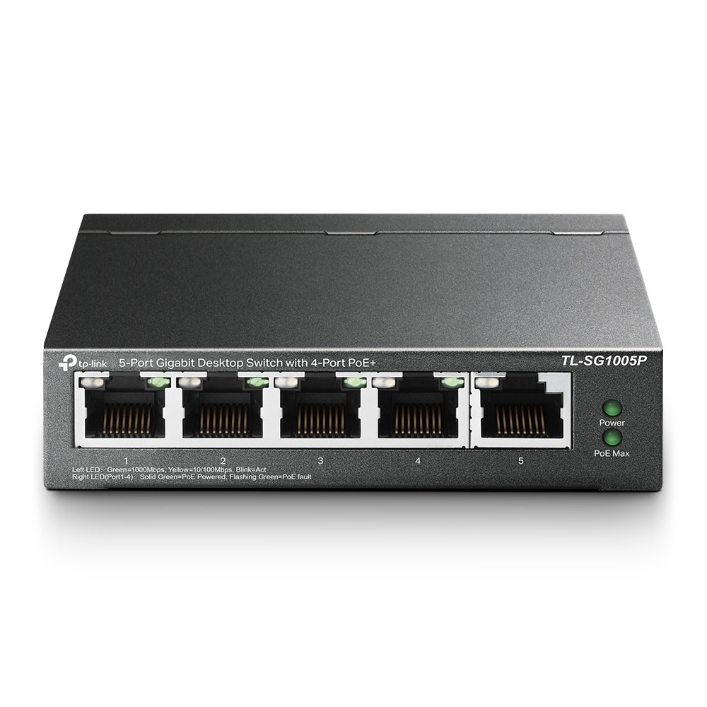 Switches                                                                               Critorio Tp-link/5 Ptos Giga/4poe/56w/ Tl-sg1005p