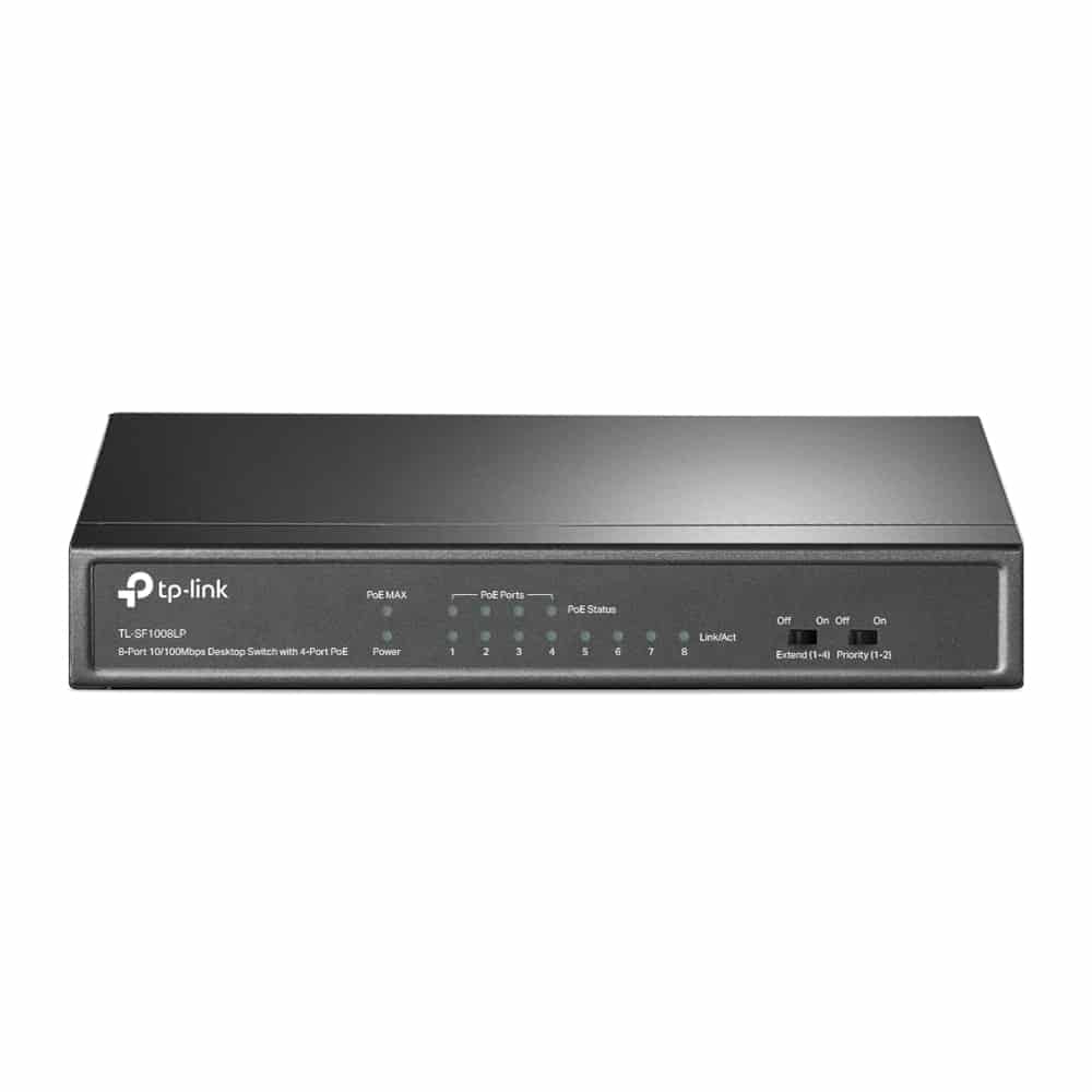 Switch                                                                                         Poe Tp-link De 8 Puertos 10/100mbps /poe 4 Puertos / Tl-sf1008lp