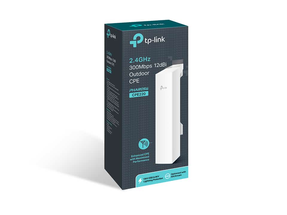 Antena  Punto A Punto Tp-link /2.4ghz/poe/wisp/12dbi/13km/cpe220