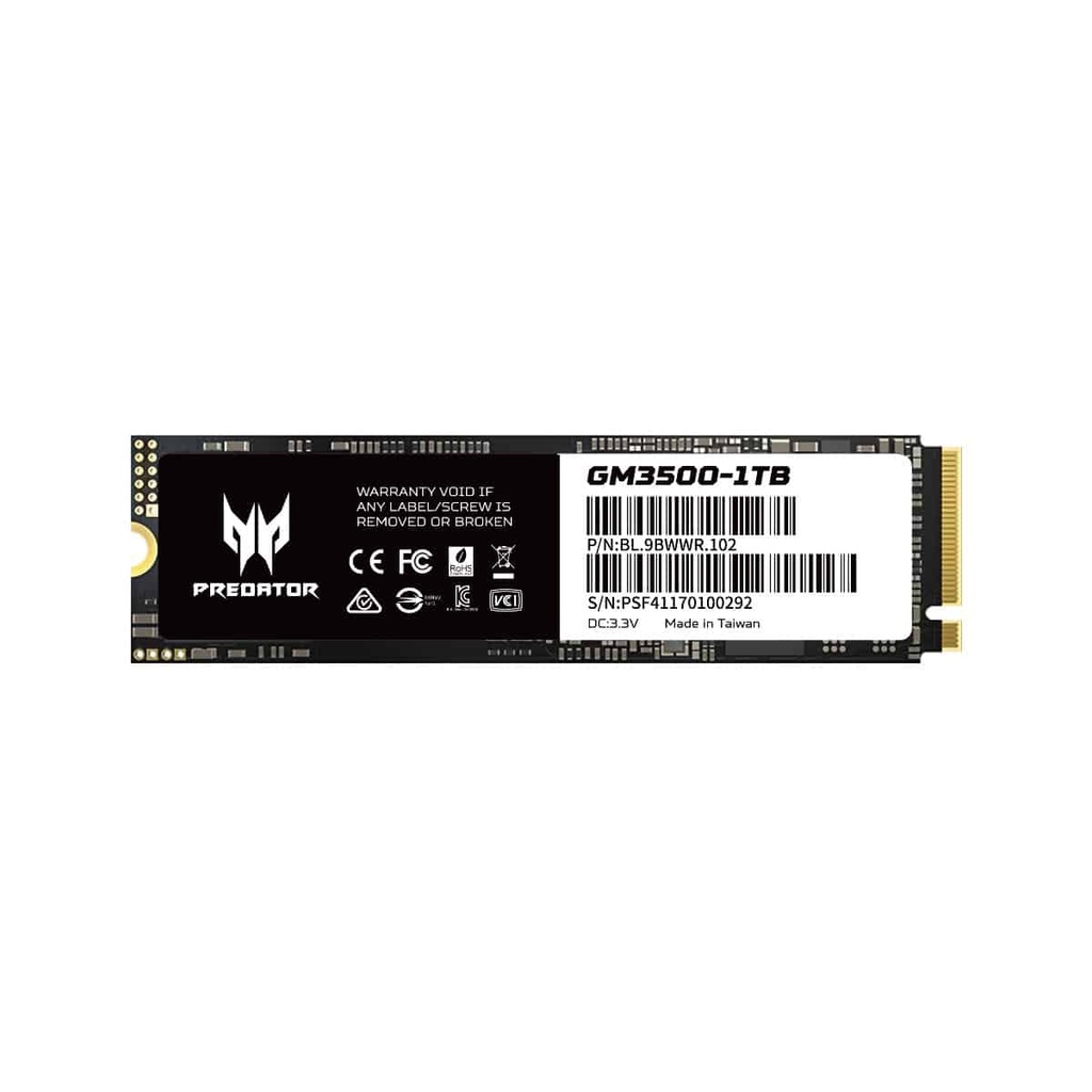 Unidad Ssd Predator Gm3500 1tb M.2 Nvme Gen3x4 3400mb/s (bl.9bwwr.102)