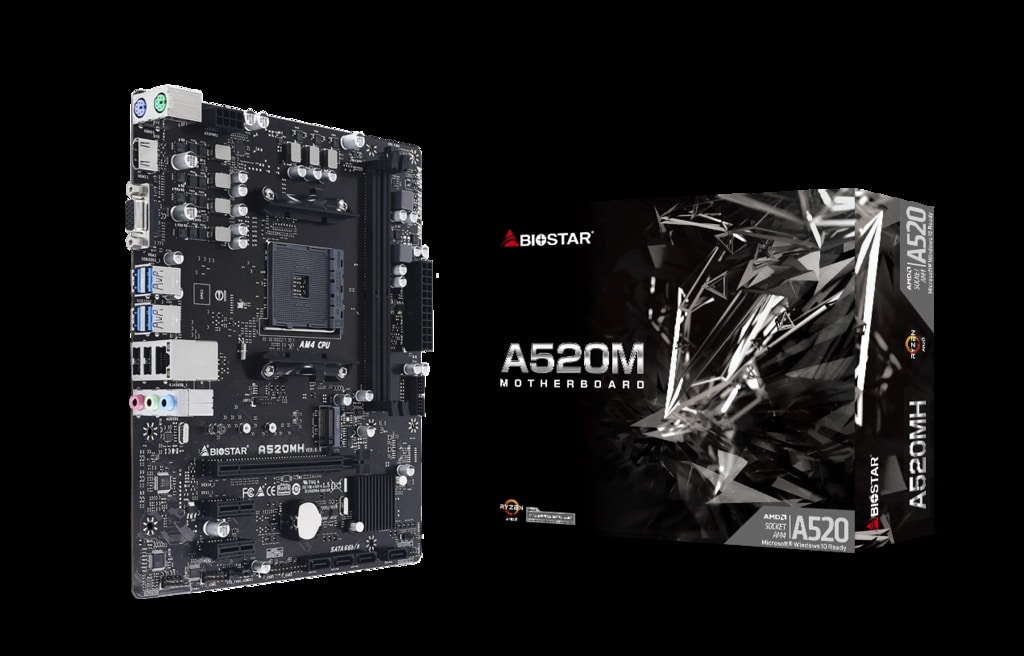 Tarjeta                                                                                   Madre Biostar A520mh Ddr4 Hdmi Pcie M.2 Sata 3th Amd Ryzen Am4