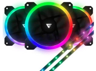 KIT VENTILADORES GAME FACTOR FKG400 3 VENTILADORES 120MM RGB +CONTROLADOR+2TIRAS RGB+ CONTROL REMOTO