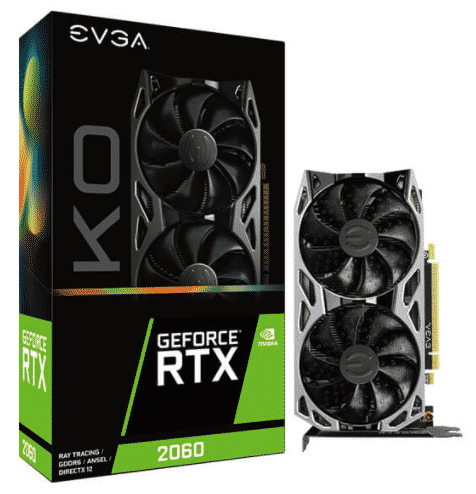 TARJETA DE VIDEO EVGA NVIDIA GEFORCE RTX 2060 KO GAMING 6GB GDDR6 DUAL FANS METAL BLACKPLATE