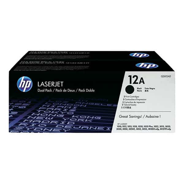 Toner                                                                                                                                                                                           Hp 12a Dualpack Para 1020/1022/1022n/1022nw (q2612ad)