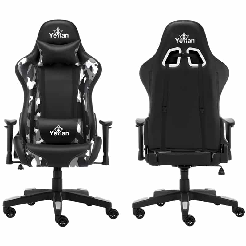 Silla  Gaming Yeyian Yfrs-051820 Ryuji Snow Camo,pol/nyl, Soporta150kg