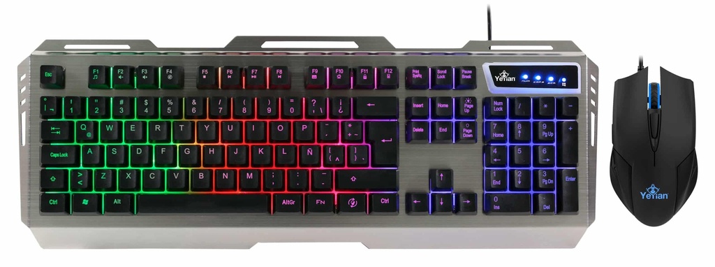 Kit Teclado Y Mouse Yeyian Gaming Led Ykp-20706 Phoenix 3000 Usb 3200