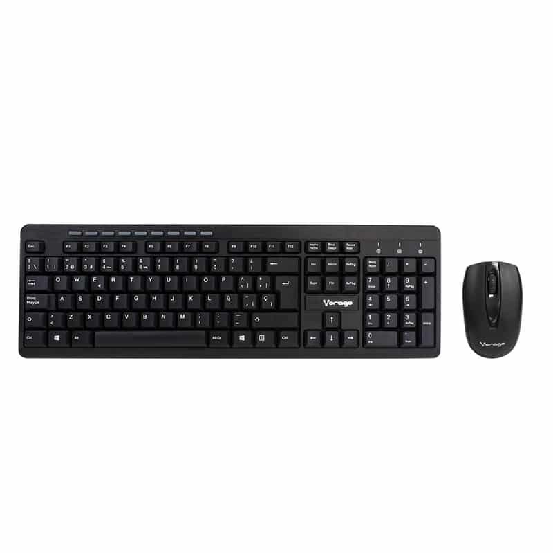 KIT TECLADO Y MOUSE VORAGO KM-304 INALAMBRICO MULTIMEDIA NEGRO pue