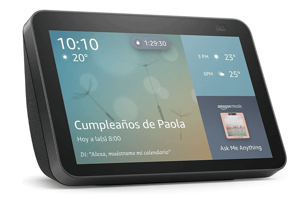 Dispositivo    Inteligente Amazon Echo Show 8 2da Generacion Con Pantalla Hd Alexa Y Camara De 13 Mp Negro Charcoal