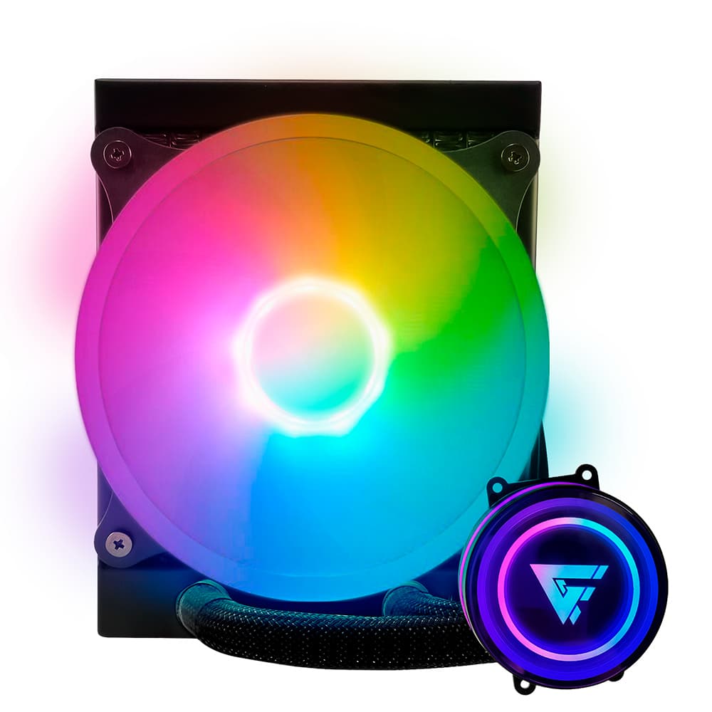 Enfriamiento                       LÍquido Game Factor Lqg501, 120mm, Rgb, Tdp 150w, 1 Fan 120mm 70 Cfm, Negro