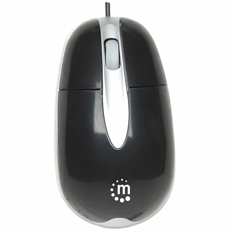 Mouse  Usb Optico Negro/plata Manhattan EconÃ“mico 177016