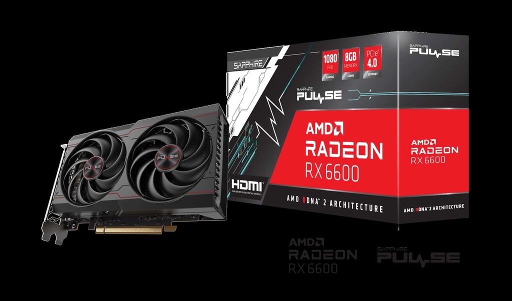 TARJETA DE VIDEO SAPPHIRE PULSE RX6600 8GB HDMI/3DP/RDNA(11310-01-20G)