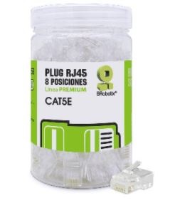 Plugs de Red RJ45 - CAT5E, Bote 100 Pzs  BROBOTIX 263786, Macho/Macho, Transparente