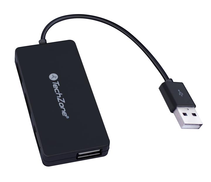 Hub 4 Puertos TechZone TZ17HUB02 USB - Negro
