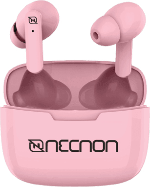 EARBUDS BLUETOOTH TWS 30MAH CON CAJA DE CARGA 200MAH INDICADOR LED ROSA -
