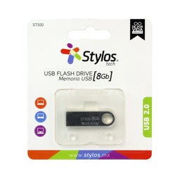 [MEMSTY040] Memoria USB Stylos STMUSB1B - Plata, 8 GB, USB 2.0