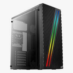 [Dim-STREAK] Gabinete          Aerocool Streak Con Ventana Rgb, Midi-tower, Atx/micro Atx/mini-itx, USB 2.0/3.0, Sin Fuente, 1 Ventilador Instalado, Negro