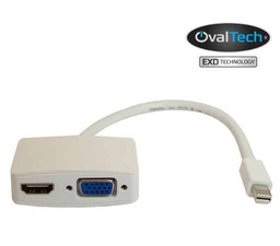 [ACCOVL700] Adaptador                                                                                                                                                                                                                                                                                                                                                                                                                                                                  Mini Displayport  A HDMI / Vga Color Blanco.  Premium Ovaltech –
