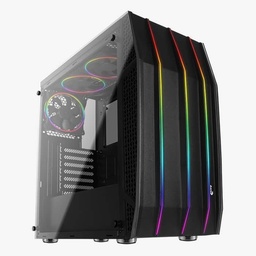 [Dim-28500] GABINETE AEROCOOL KLAW RGB MID CRISTAL TEMPLADO