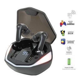 [NCABVI01RG] Audifonos Necnon In-ear Bluetooth Gaming Luz Rgb Display Negro (ncabvi01rg)