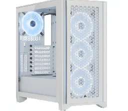 [Dim-CC-9011241-WW] Gabinete Corsair Icue 4000d RGB Airflow Con Ventana, Blanco Y 3 Ventiladores RGB
