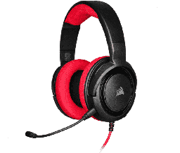 [Dim-CA-9011198-NA] Headset Audífonos Para Gaming Corsair HS35 Alámbrico 1.1 Metros 3.5mm Negro Rojo