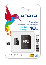 [MEMDAT2560] Memoria                                                                                                                                                                                                               Micro Sd Adata Pemier Pro Uhs-i U1 - 16 Gb, 30 Mb/s, 10 Mb/s, Negro, Gris