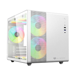 [BR-936040] Gabinete  Gamer Micro Torre Gi930/panel Izq Cristal/blancobr-936040
