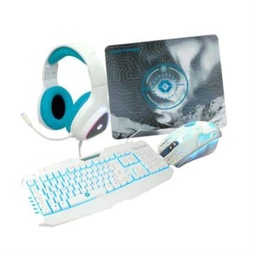 [KITMST1120] Kit                                                                                                                                                                                                               4en 1 Gamer  Vortred V-930457 - Usb, Juego, Blanco/cian